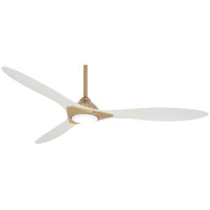 Sleek 60 in. LED Indoor Soft Brass Smart Ceiling Fan with Remote Control
