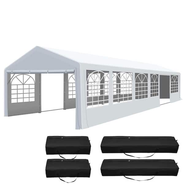 20 ft. x 40 ft. Outdoor Party Tent, Heavy Duty Patio Event Tent Gazebo Canopy with 4 Sandbags and 2 Storage Bags