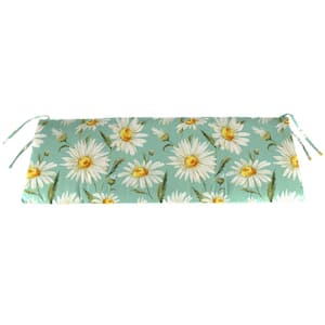 47 in. L x 16 in. W x 3 in. T Outdoor Bench Cushion in Daphne Iceberg