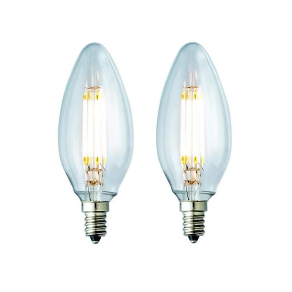 Archipelago 40-Watt Equivalent Warm White BA10 Clear Lens Nostalgic Candelabra Blunt Tip Dimmable LED Light Bulb (2-Pack)