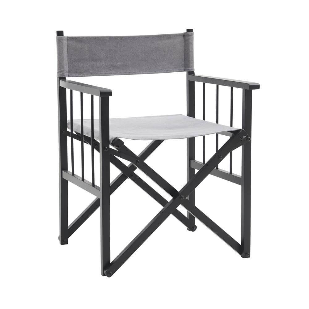 Tenleaf Light Gray Metal Folding Lawn Chair VM706 9 The Home Depot   Gray Lawn Chairs Vm706 9 64 1000 