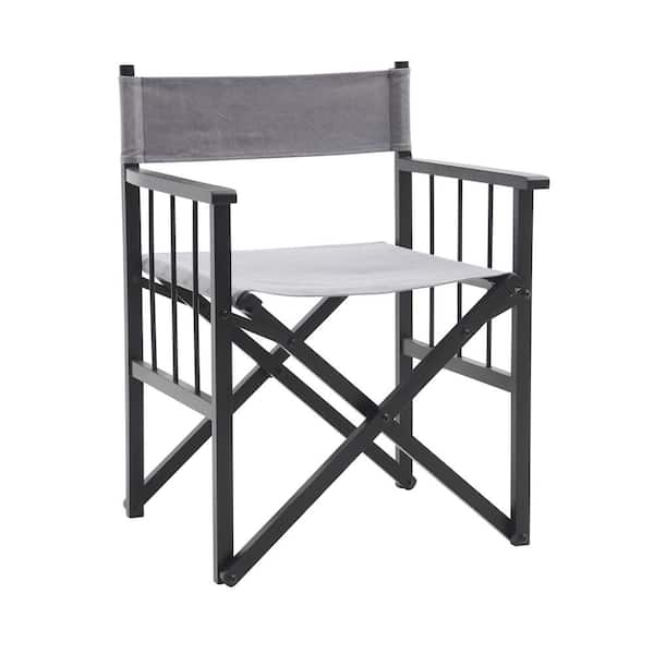 Tenleaf Light Gray Metal Folding Lawn Chair