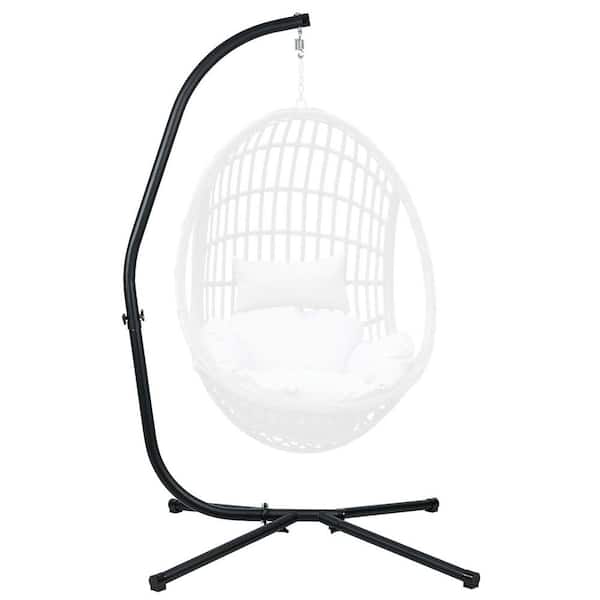 Aoodor 6.6 ft. Stainless Steel Hanging Chair Hammock Stand in Black