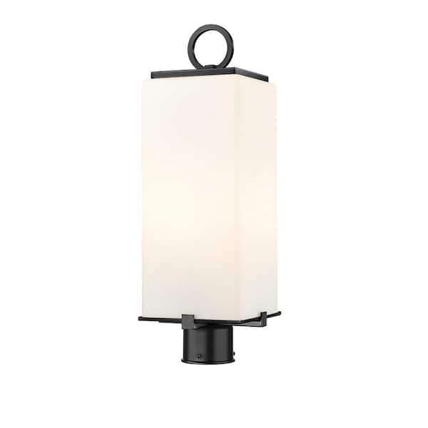 Unbranded Sana 2-Light Black Aluminum Hardwired Outdoor Weather Resistant Post Light with No Bulbs Included