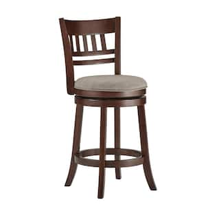 24 in. Morris Cherry Swivel Cushioned Bar Stool