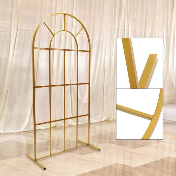 YIYIBYUS 78.74 in. x 39.37 in. Gold Wedding Arch Metal Backdrop Stand  Balloon Flower Stand Garden Decoration Arbor OT-ZJGJ-5250 - The Home Depot