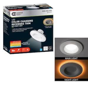 6 in. Title 20 Adjustable CCT Integrated LED Recessed Light Trim with Night Light Feature 670 Lumens Dimmable