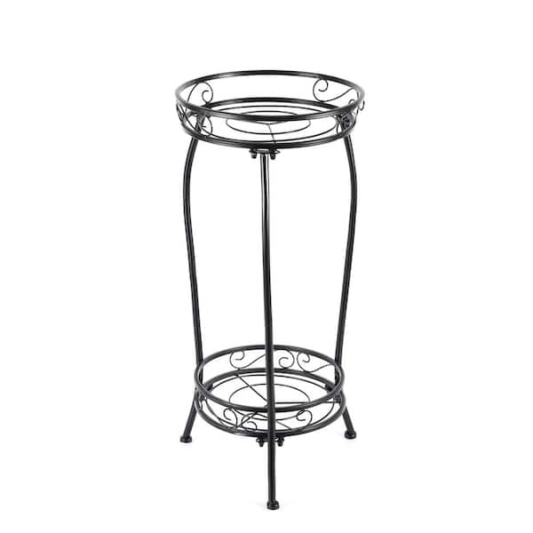 27 in. Tall Metal Potted Holder Rack Flower Pot Stand Heavy Duty Plant  Shelf Rustproof Iron