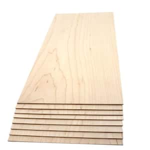 1/8 in. x 6-1/2 in. x 1 ft. 3 in. Hard Maple S4S Hardwood Hobby Board (8-Pack)