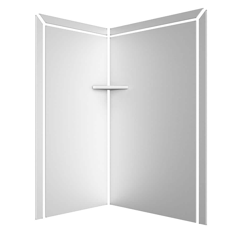 FlexStone White 2-Panel 48"W x 36"D x 80"H Shower Surround Kit