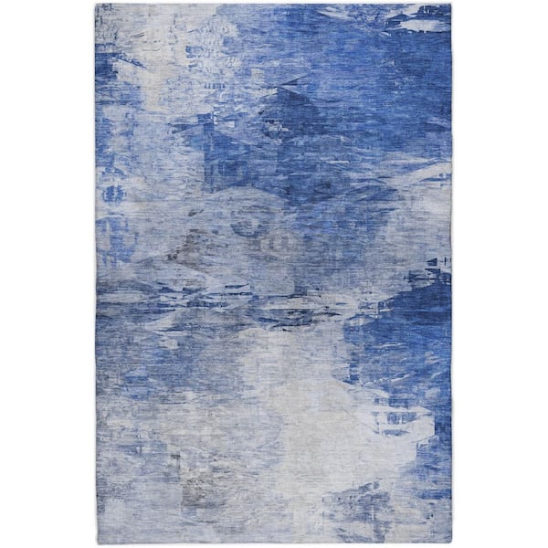 Dream Shag Premium Machine Washable Abstract ADS595 Blue 10 ft. x 14 ft. Area Rug
