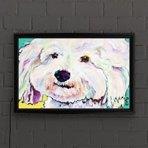 "Buttons" by Pat Saunders-White Framed with LED Light Animal Wall Art 16 in. x 24 in.