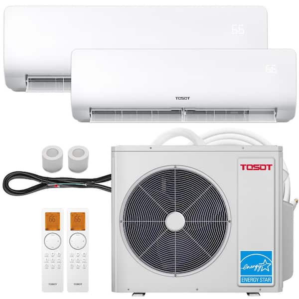 30,000 BTU 2 Zone Ductless Inverter Mini Split AC/Heat Pump, 21 SEER2,230V, Wifi, 16. 4 ft. Line, 12K+18K, Cosmo Series