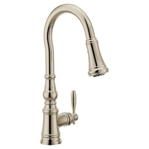 Weymouth Single Handle Pull-Down Sprayer Kitchen Faucet with Optional 3- in -1 Water Filtration in Polished Nickel