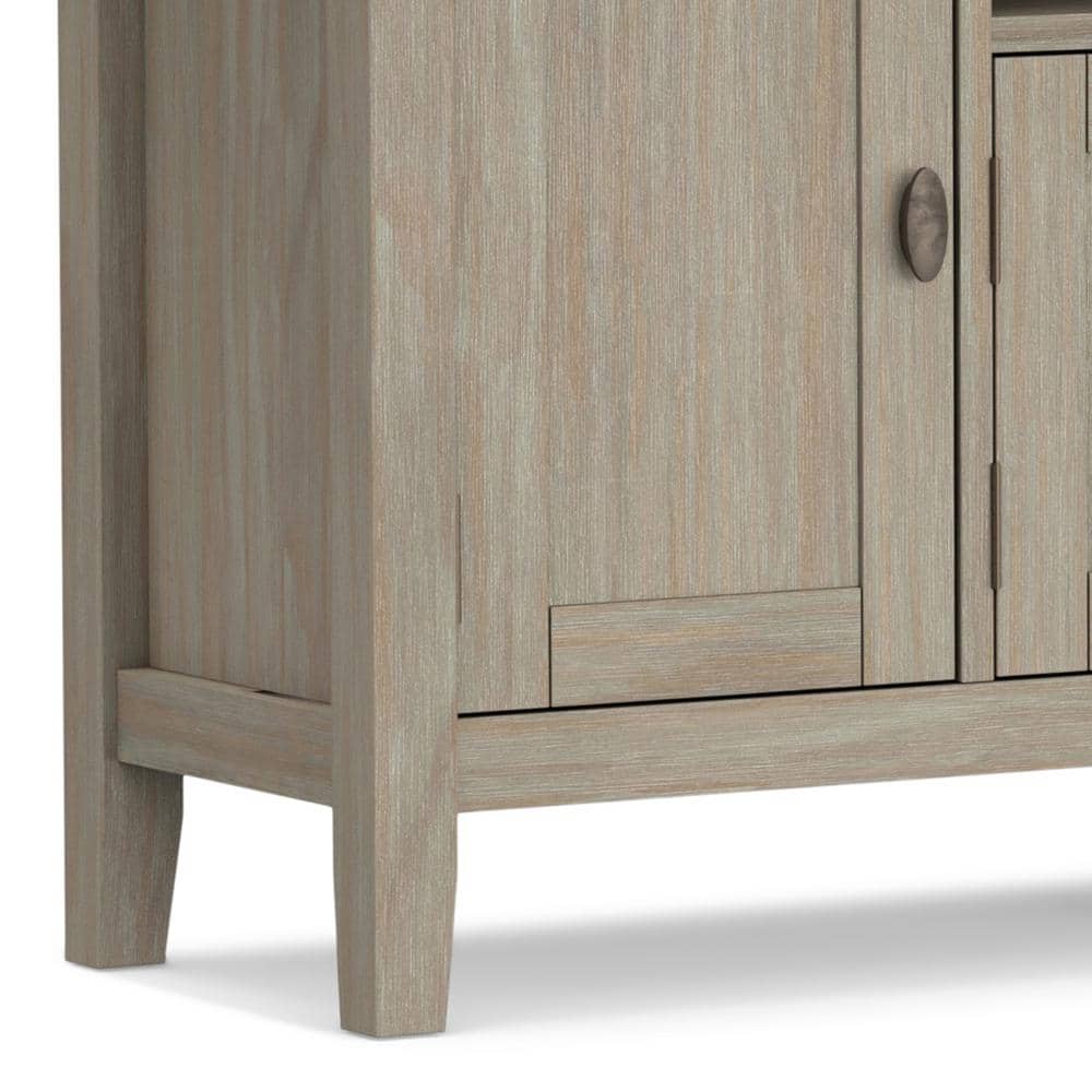 Redmond Distressed Grey Solid Wood 72" TV Media Stand