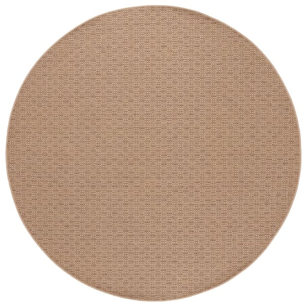 Atrium Sisal Beige 7 ft. x 7 ft. Modern Solid Indoor/Outdoor Round Area Rug