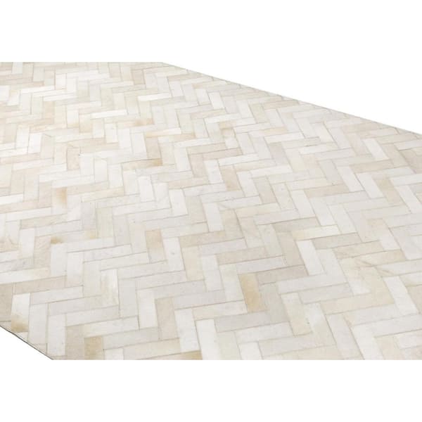 Santa Fe Cream 10 ft. x 14 ft. Chevron Contemporary Area Rug