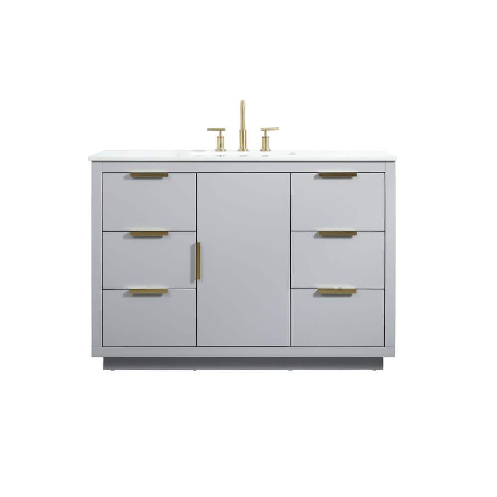 Simply Living 48 in. W x 22 in. D x 34 in. H Bath Vanity in Grey with Calac