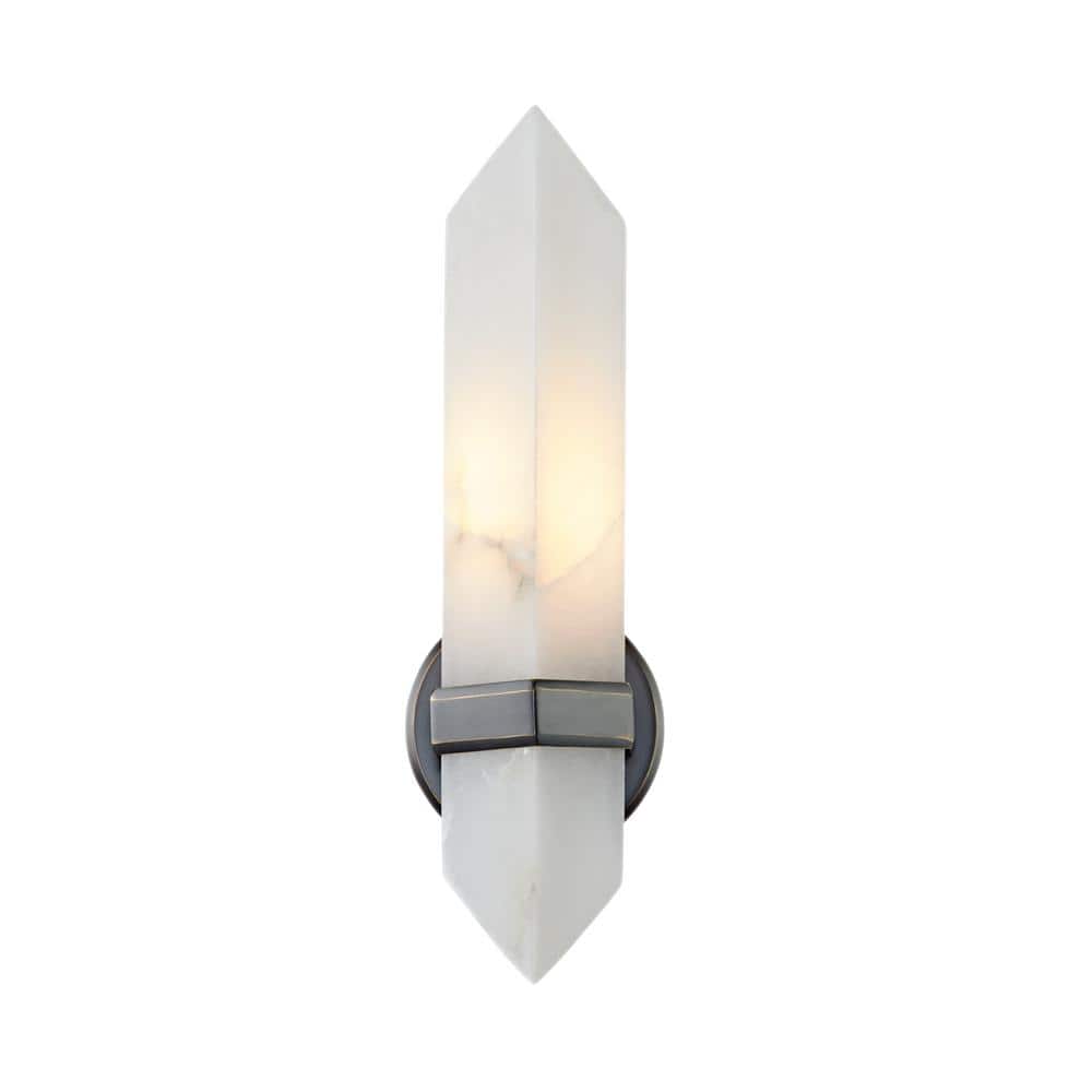 Valencia Urban Bronze Alabaster Stone Bath Sconce