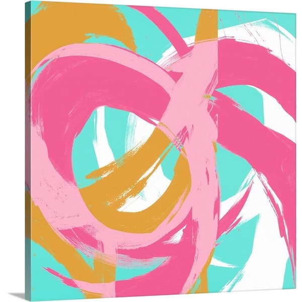 GreatBigCanvas 36 in. x 36 in. "Pink Circular Strokes II" by Megan Morris Canvas Wall Art