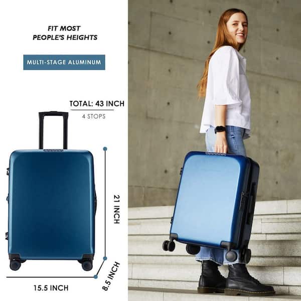 VERAGE 20 in. Blue Carry On Luggage Spinner Wheels Expandable Hard Side  Travel Luggage Rolling Suitcase TSA Approved GM20062W II-20-Blue - The Home