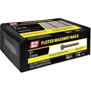 #9 x 1 in. Bright Steel Fluted Masonry Nails 1 lb. Box