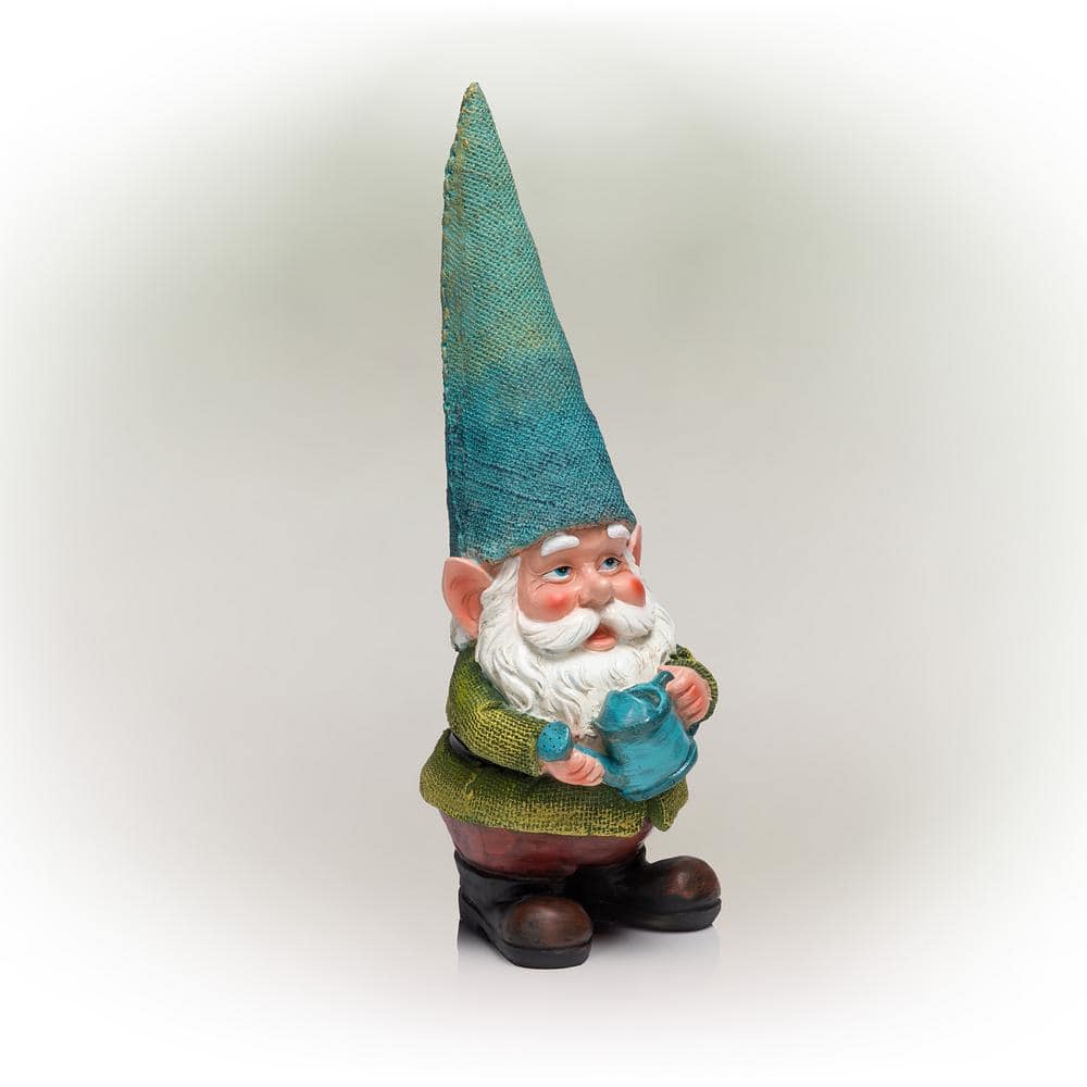 15" Multicolor Polyresin Garden Gnome with Watering Can