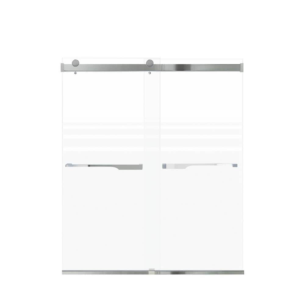 Transolid Brianna 60 in. W x 70 in. H Sliding Frameless Shower Door in  Polished Chrome with Frosted Glass BRP607008F-J-PC - The Home Depot