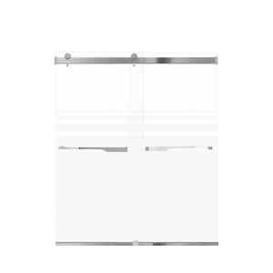 Brianna 60 in. W x 70 in. H Sliding Frameless Shower Door in Polished Chrome with Frosted Glass