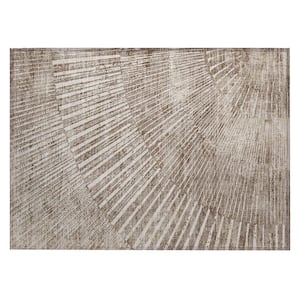 Chantille ACN542 Taupe 1 ft. 8 in. x 2 ft. 6 in. Machine Washable Indoor/Outdoor Geometric Area Rug