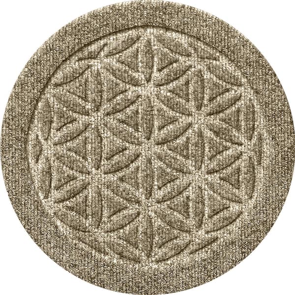 Bungalow Flooring Waterhog Flower of Life Camel 12 in. x 12 in