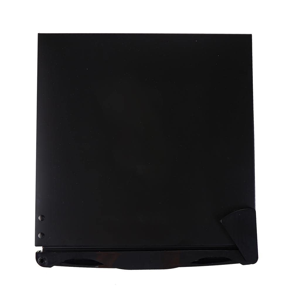 Compact Black Stainless Steel Mini Refrigerator with Glass Shelves