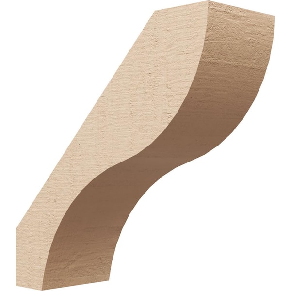Ekena Millwork 5 in. x 14 in. x 14 in. Geneva Rough Cedar Woodgrain Timberthane Polyurethane Knee Brace, Primed