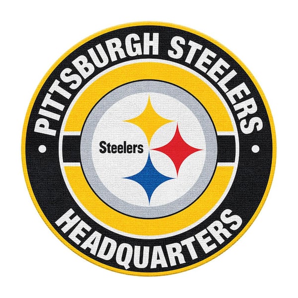 Pittsburgh Steelers Headquarters Blue 5 ft. Classic Tufted Logo Round Indoor Area Rug