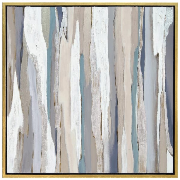 Empire Art Direct "Grey Aisle" by Martin Edwards Framed Textured Metallic Abstract Hand Painted Wall Art 36 in. x 36 in.