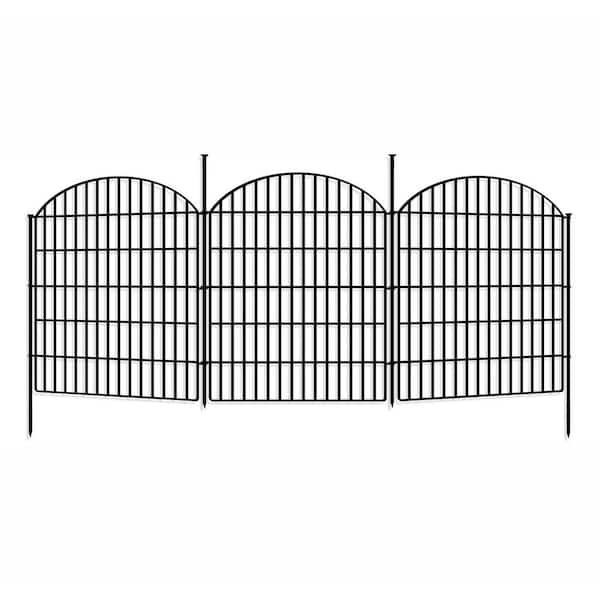 Decorative Metal Garden Fence 33 in. (H) x 33.46 ft. (L) No Dig Rustproof Animal Barrier for Yard Patio Flower Bed