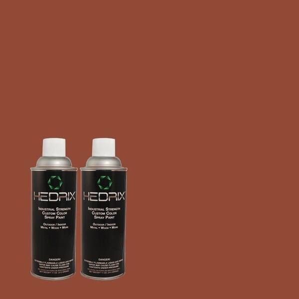Hedrix 11 oz. Match of 807 Brick Red Semi-Gloss Custom Spray Paint (2-Pack)
