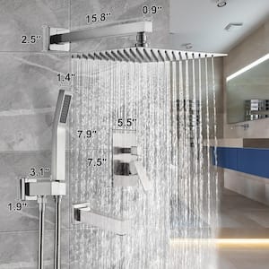 Rain Single Handle 1-Spray Tub Shower Faucet Handheld Combo with Valve 1.8 GPM 12 in. Adjustable Head in Brushed Nickel