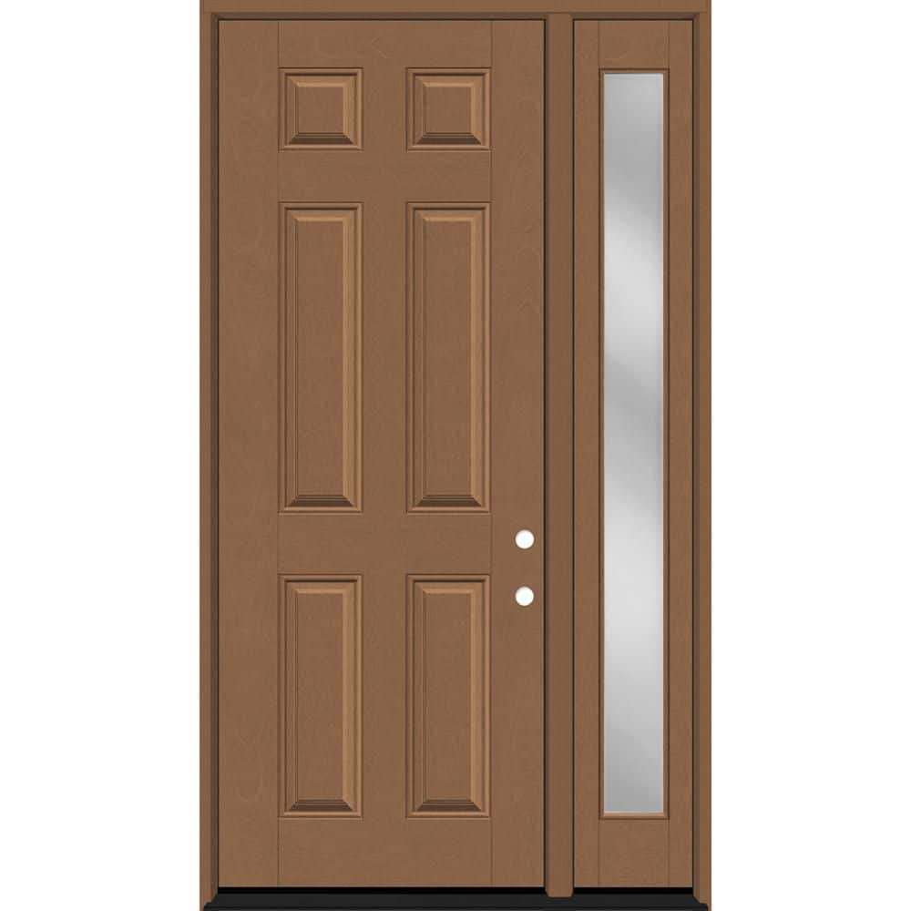 Regency 53 in. x 96 in. 6 Panel LHIS Autumn Wheat Stain Mahogany Fiberglass Prehung Front Door w/Clear 14 in. SL 6-9/16 price history on PriceWatchPro