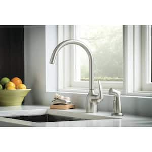 Essie Single-Handle Standard Kitchen Faucet with Side Sprayer in Spot Resist Stainless