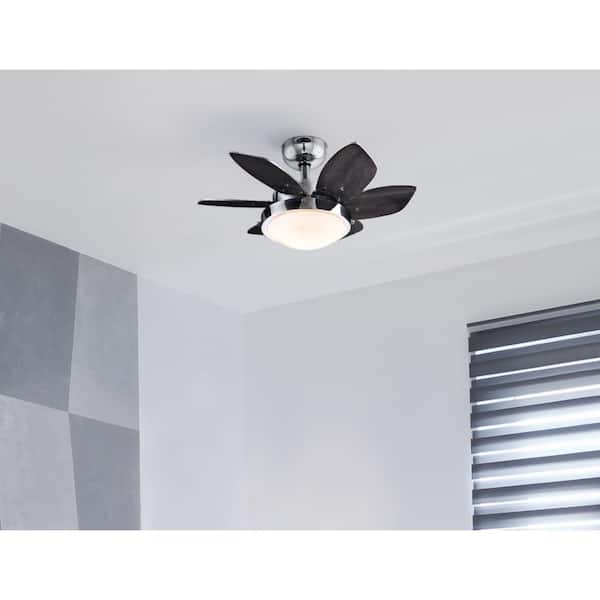 Westinghouse Quince 24 In Integrated Led Chrome Ceiling Fan With Light Kit 7236600 - Quince 24 Inch Indoor Ceiling Fan With Dimmable Led Light Fixture