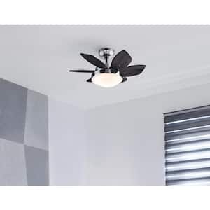 Quince 24 in. Integrated LED Chrome Ceiling Fan with Light Kit