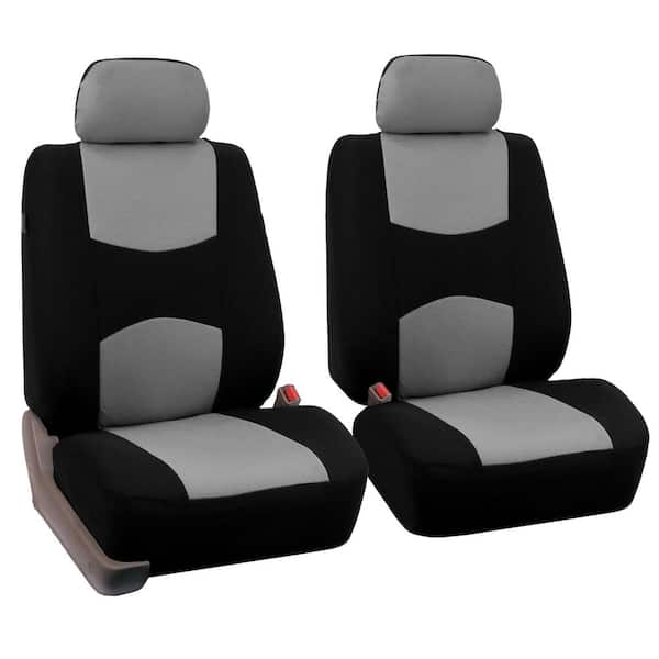 FH Group Front Seats Only Car Seat Covers Low Back - Unique Cloth Interior  Accessories Car Seat Covers Gray Seat Cover Front Set - Universal Fit Cars