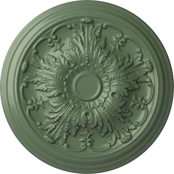 Ekena Millwork 20" x 1-1/2" Damon Urethane Ceiling (Fits Canopies upto 3-3/8"), Hand-Painted Athenian Green