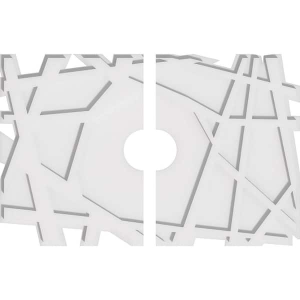 Ekena Millwork 28 in. W x 18-5/8 in. H x 4 in. ID x 1 in. P Novo Architectural Grade PVC Contemporary Ceiling Medallion (2-Piece)