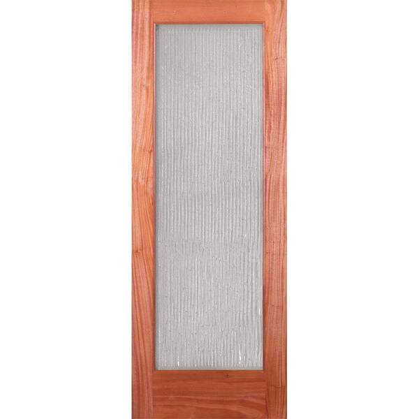 Feather River Doors 24 in. x 80 in. 1 Lite Unfinished Mahogany Bamboo Casting Woodgrain Interior Door Slab
