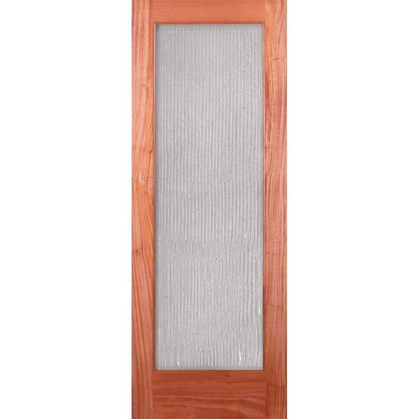 Feather River Doors 32 in. x 80 in. 1 Lite Unfinished Mahogany Bamboo Casting Woodgrain Interior Door Slab