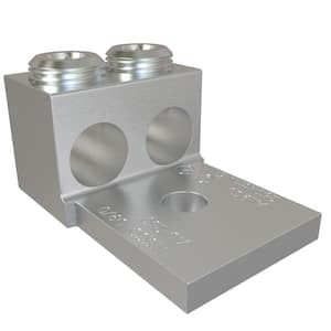 Aluminum Mechanical Lug Connector, Conductor Range 250-6, 2-Ports, 1-Hole, 3/8 in. Bolt Size