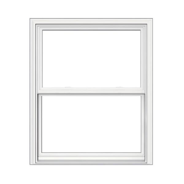 JELD-WEN 23.5 in. x 47.5 in. V-2500 White Painted Vinyl Double Hung Window with Fiberglass Mesh Screen