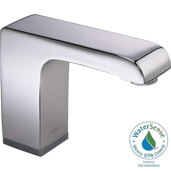 Delta Commercial Battery-Powered Single Hole Touchless Bathroom Faucet in Chrome (Valve Not Included)